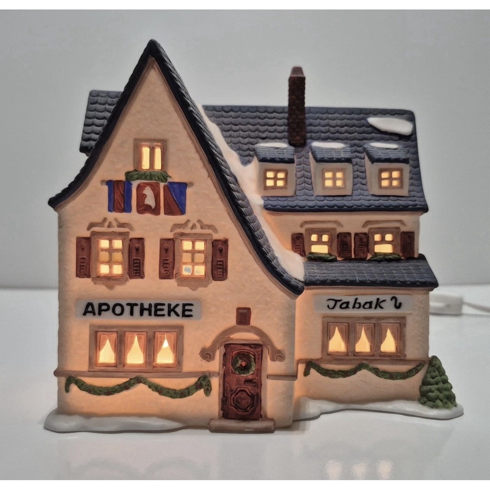 Dept. 56 Heritage Alpine Village "Apotek And Tabak" #65407 1986 Porcelain *WORKS